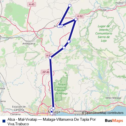 Alsa - Mal-Vvatap bus Line Map