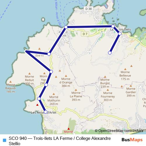 SCO 940 bus Line Map