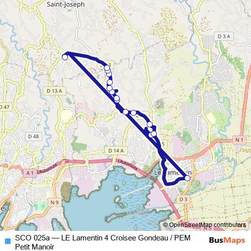 SCO 025a bus Line Map