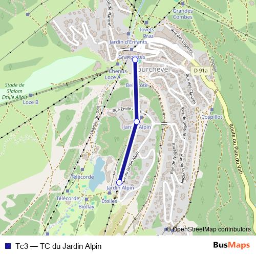 Tc3 cable-car Line Map