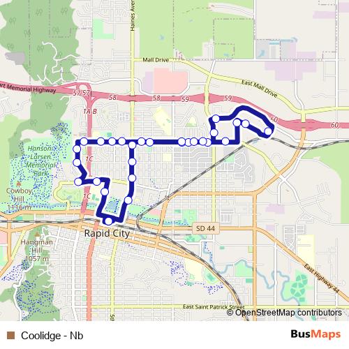 Coolidge - Nb bus Line Map