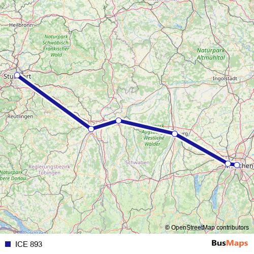 ICE 893 rail Line Map