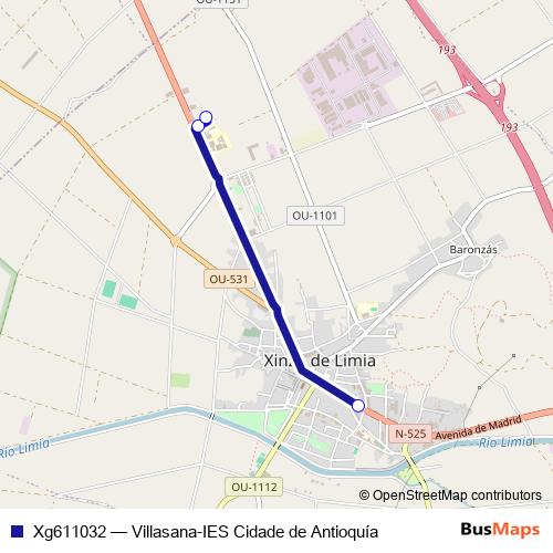 Xg611032 bus Line Map
