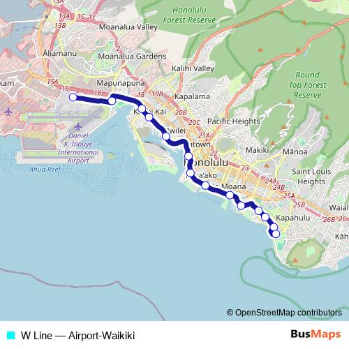 W Line bus Line Map