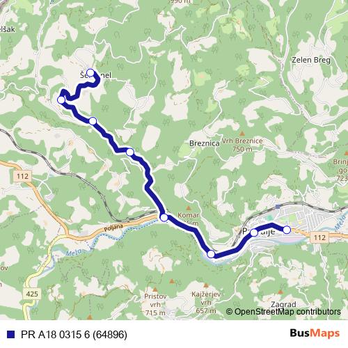 PR A18 0315 6 (64896) bus Line Map