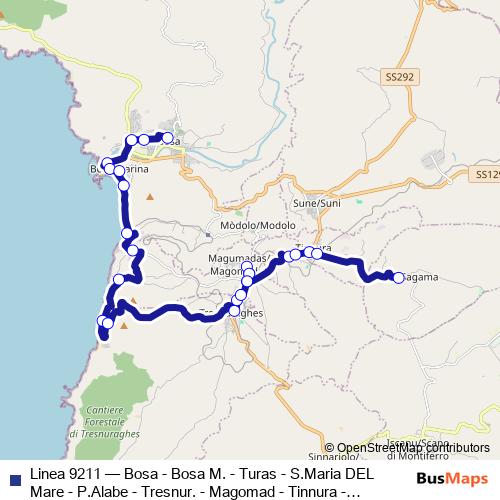 Linea 9211 bus Line Map