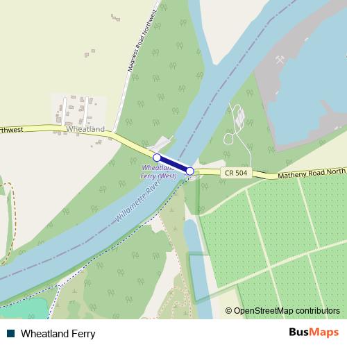 Wheatland Ferry ferry Line Map