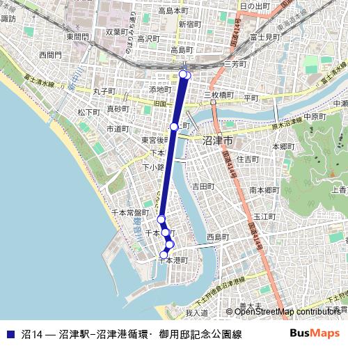 沼14 bus Line Map