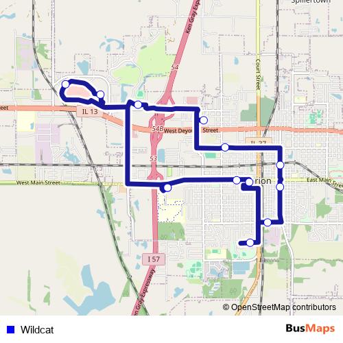 Wildcat bus Line Map