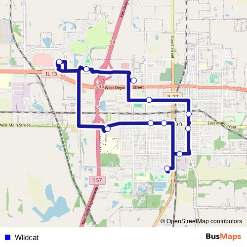 Wildcat bus Line Map