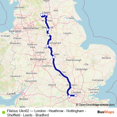 Flixbus Ukn02 bus Line Map