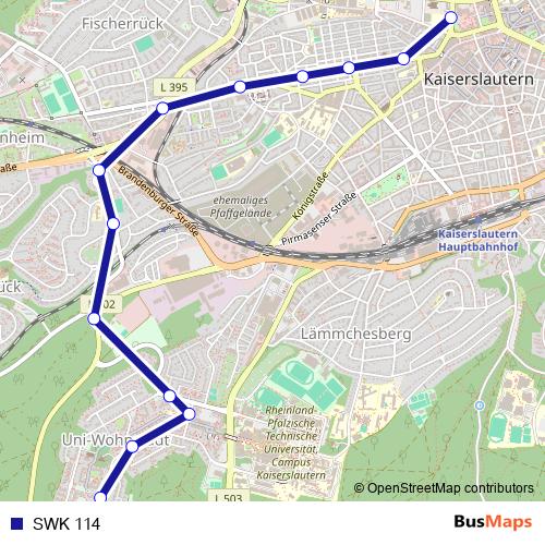 SWK 114 bus Line Map