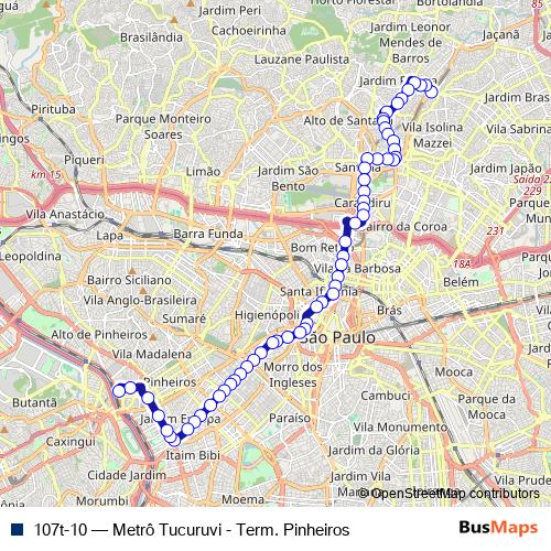 107t-10 bus Line Map