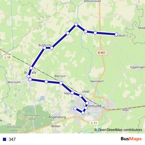 347 bus Line Map