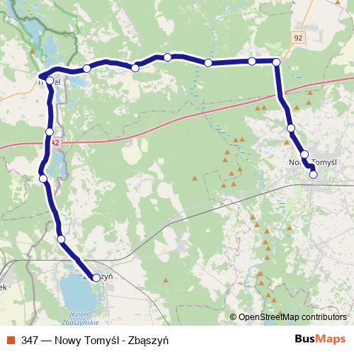 347 bus Line Map