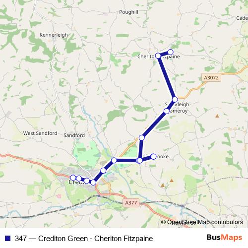 347 bus Line Map