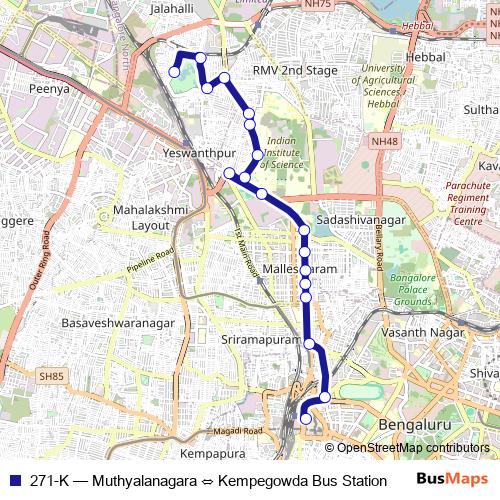 271-K bus Line Map