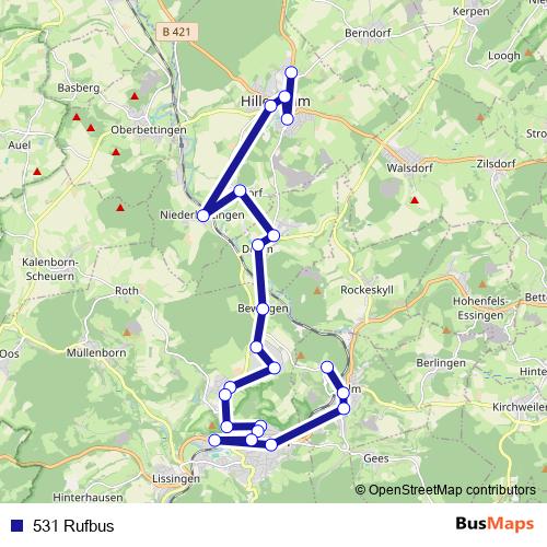 531 Rufbus bus Line Map