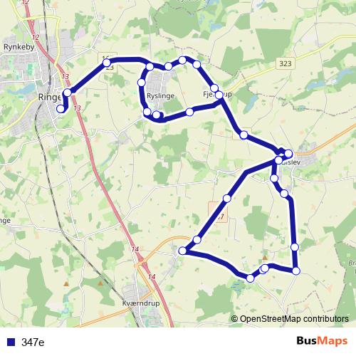347e bus Line Map