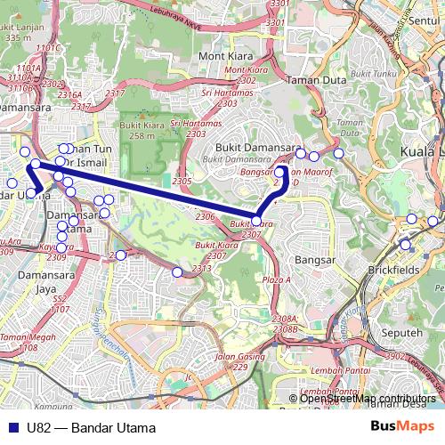 U82 bus Line Map