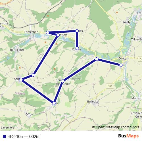 6-2-105 bus Line Map