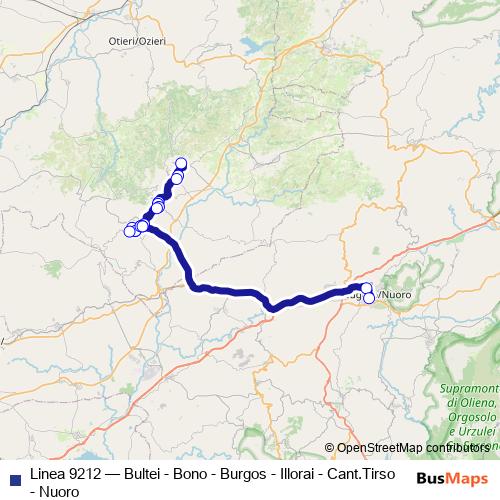 Linea 9212 bus Line Map
