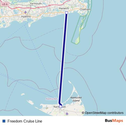 Freedom Cruise Line ferry Line Map