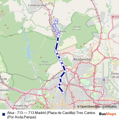 Alsa - 713 bus Line Map