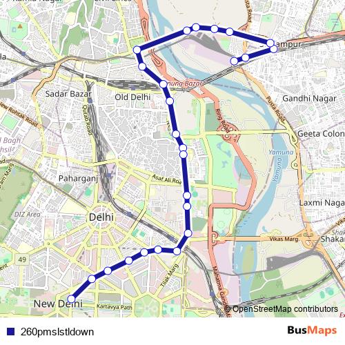 260pmslstldown bus Line Map