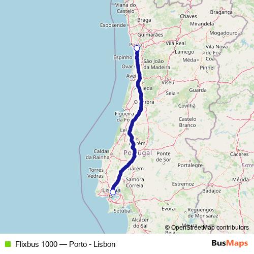 Flixbus 1000 bus Line Map