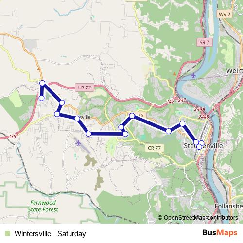 Wintersville - Saturday bus Line Map