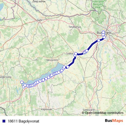 18611 Bagolyvonat rail Line Map