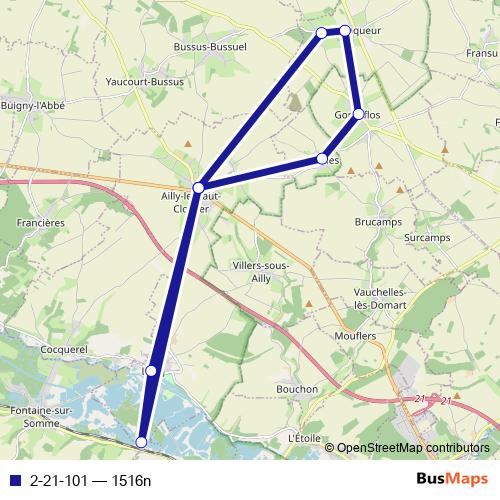 2-21-101 bus Line Map