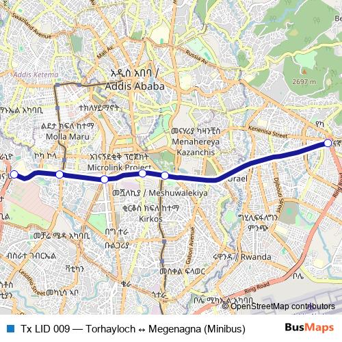 Tx LID 009 bus Line Map