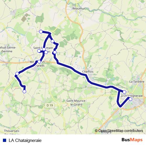 LA Chataigneraie bus Line Map