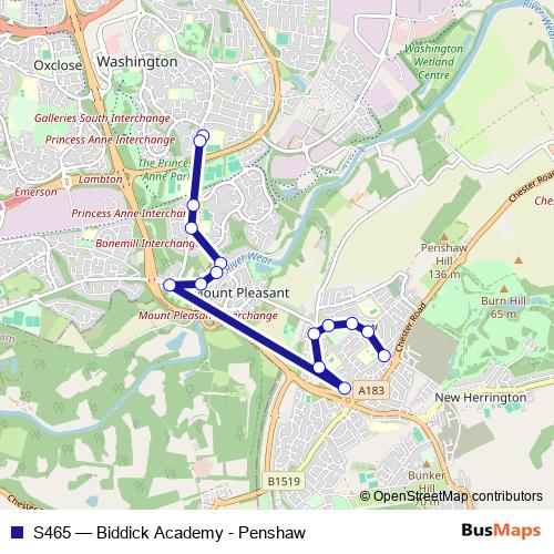 S465 bus Line Map