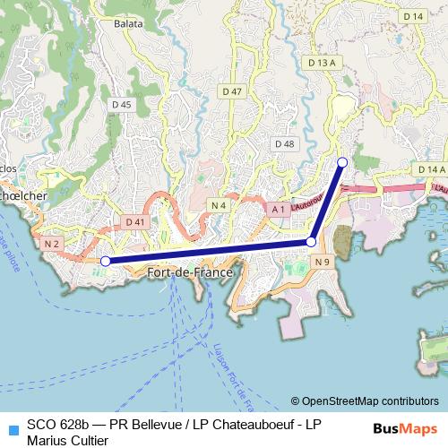SCO 628b bus Line Map