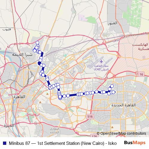 Minibus 87 bus Line Map