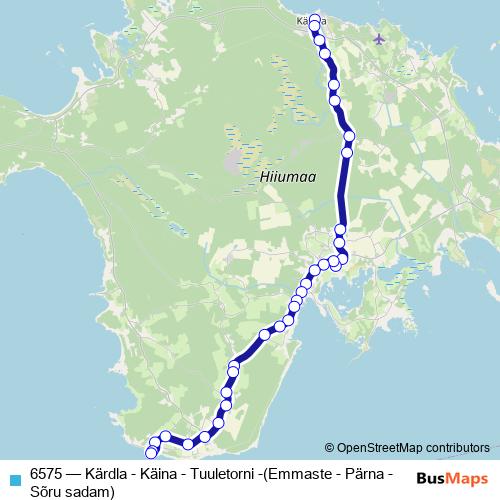 6575 bus Line Map