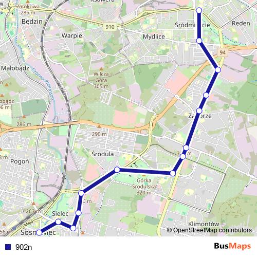 902n bus Line Map