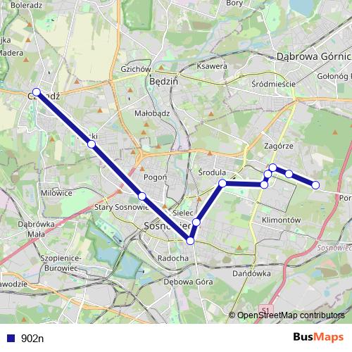 902n bus Line Map
