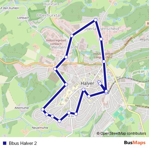 Bbus Halver 2 bus Line Map