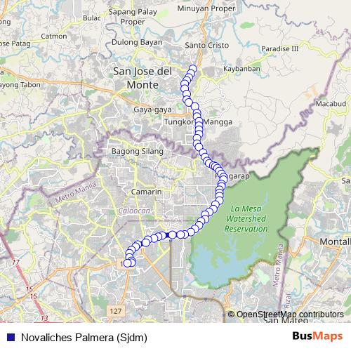 Novaliches Palmera (Sjdm) bus Line Map