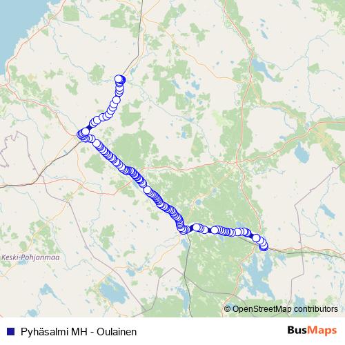 Pyhäsalmi MH - Oulainen bus Line Map