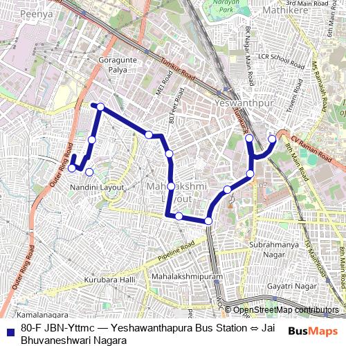 80-F JBN-Yttmc bus Line Map