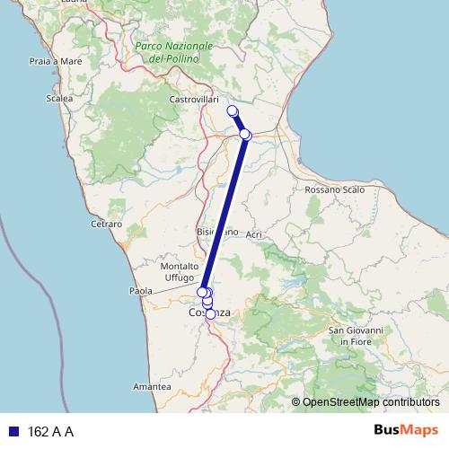 162 A A bus Line Map