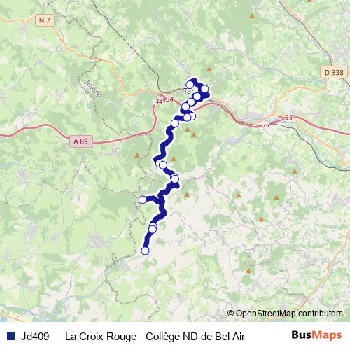 Jd409 bus Line Map