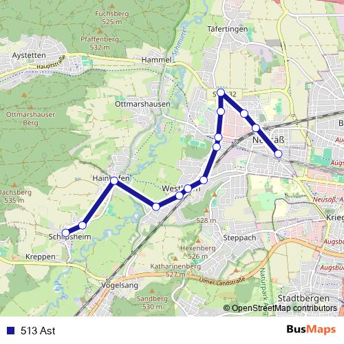 513 Ast bus Line Map