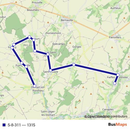 5-8-311 bus Line Map