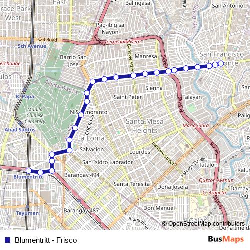 Blumentritt - Frisco bus Line Map
